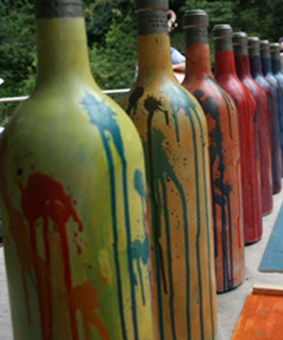 Botellas pintadas. Jeroboam 4,5 l.